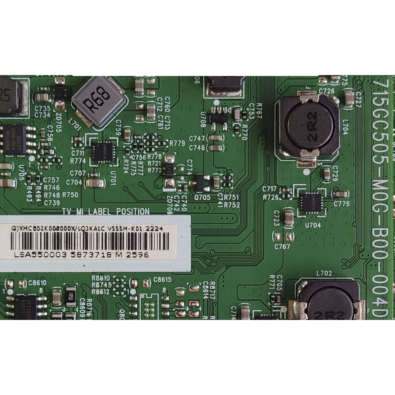 MAIN PARA TV VIZIO / NUMERO DE PARTE XMCB02K008 / 715GC505-MOG-B00-004D / (G)XMCB02K008000X / PANEL TPT550WR-D126.L REV:S22R / DISPLAY ST5461D12-6 VER.2.2 / MODELO V555M-K01 LTC3M6K	 - Imagen 3